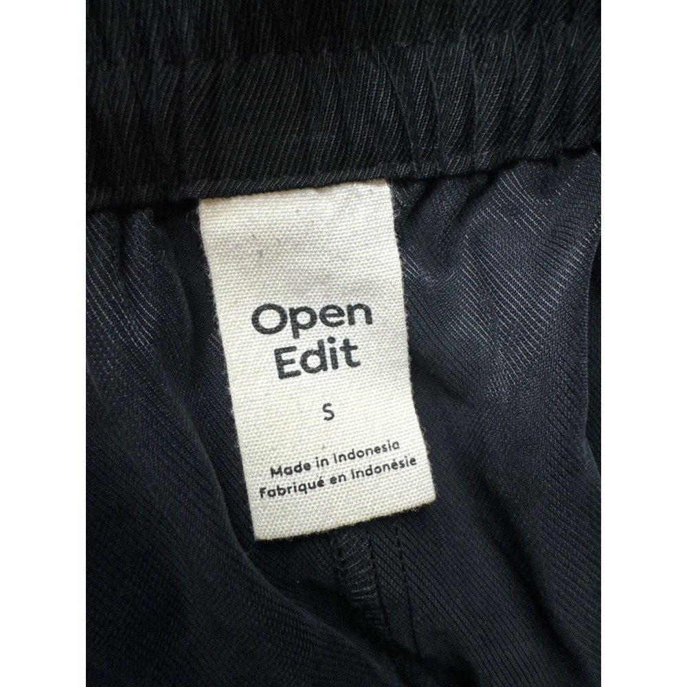NWT Nordstrom Open‎ Edit Flowy Drawstring Satin Shorts Black Womens Size S - Picture 3 of 9